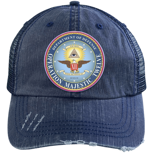 6990 Distressed Unstructured Trucker Cap - Patch